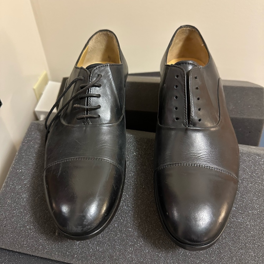 Men’s Elegant Black Leather Men's Oxfords - Picture 3 of 9